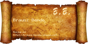 Brausz Bende névjegykártya